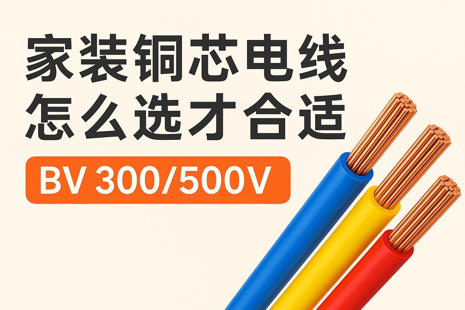 家裝銅芯電線怎么選才合適 BV 300/500V ？